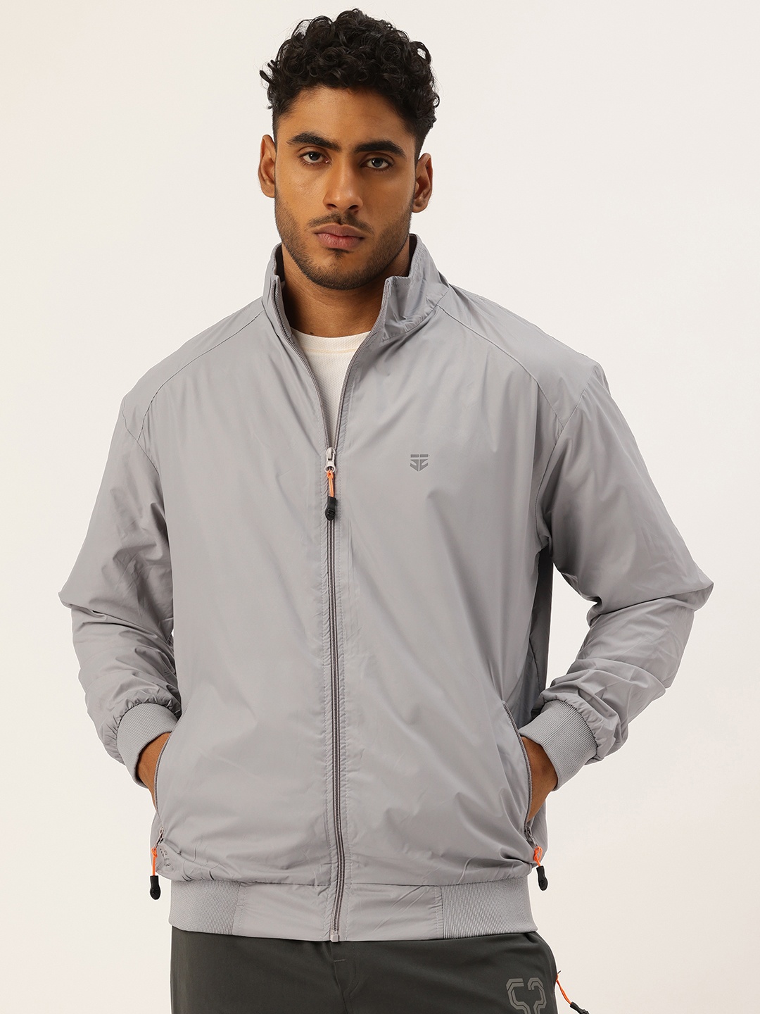 

Sports52 wear Mock Collar Training Bomber Jacket, Grey