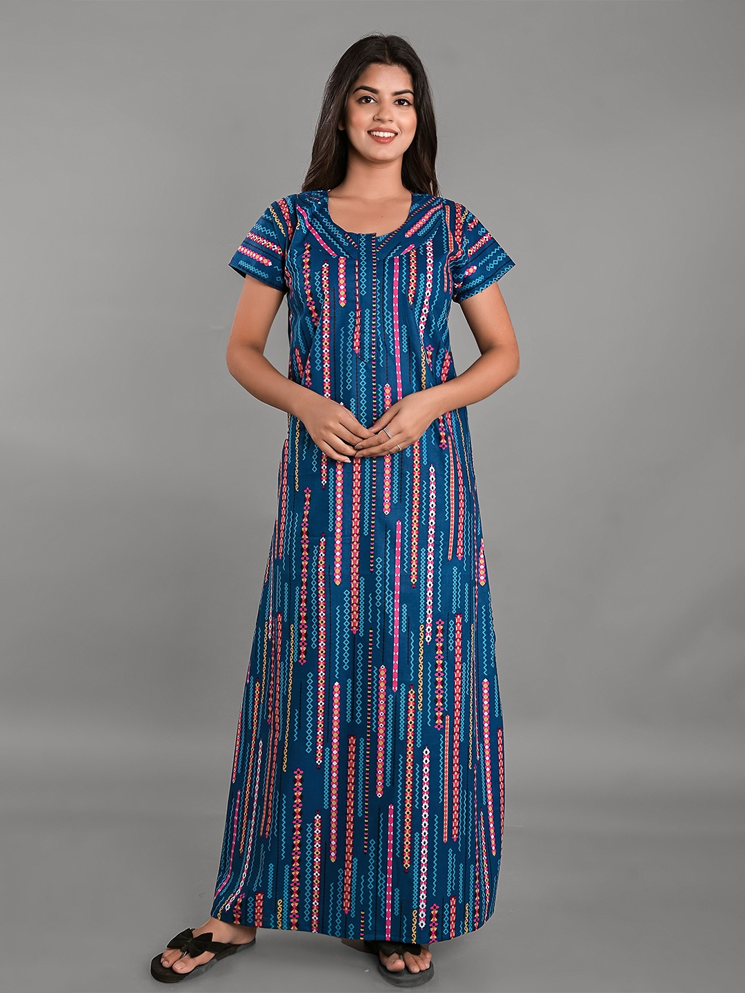 

KALINI Printed Maxi Nightdress, Blue