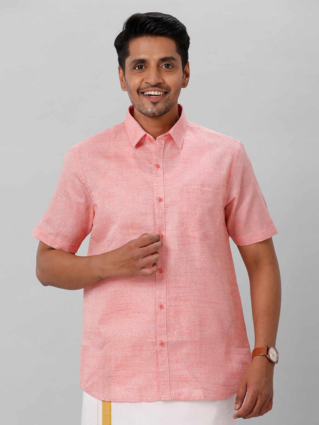 

Ramraj Spread Collar Casual Shirt, Pink