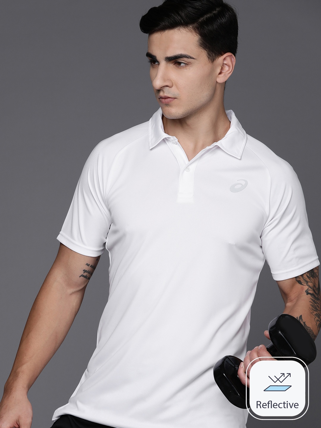 

ASICS Solid Training Polo Collar T-shirt, White