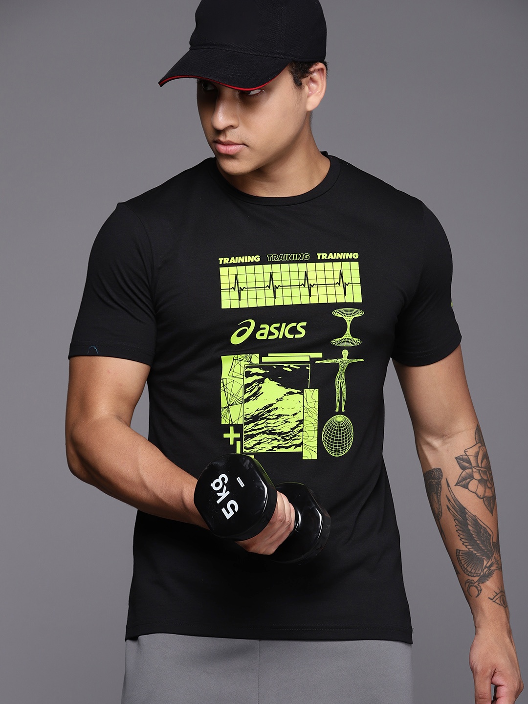 

ASICS Graphic 1 SS Printed Training T-shirt, Black