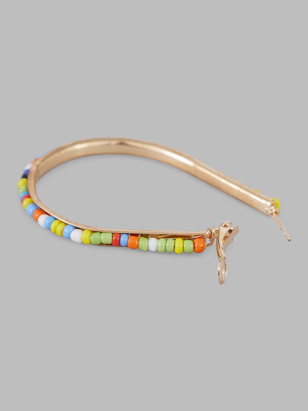 

Globus Gold-Plated & Orange Oval Hoop Earrings