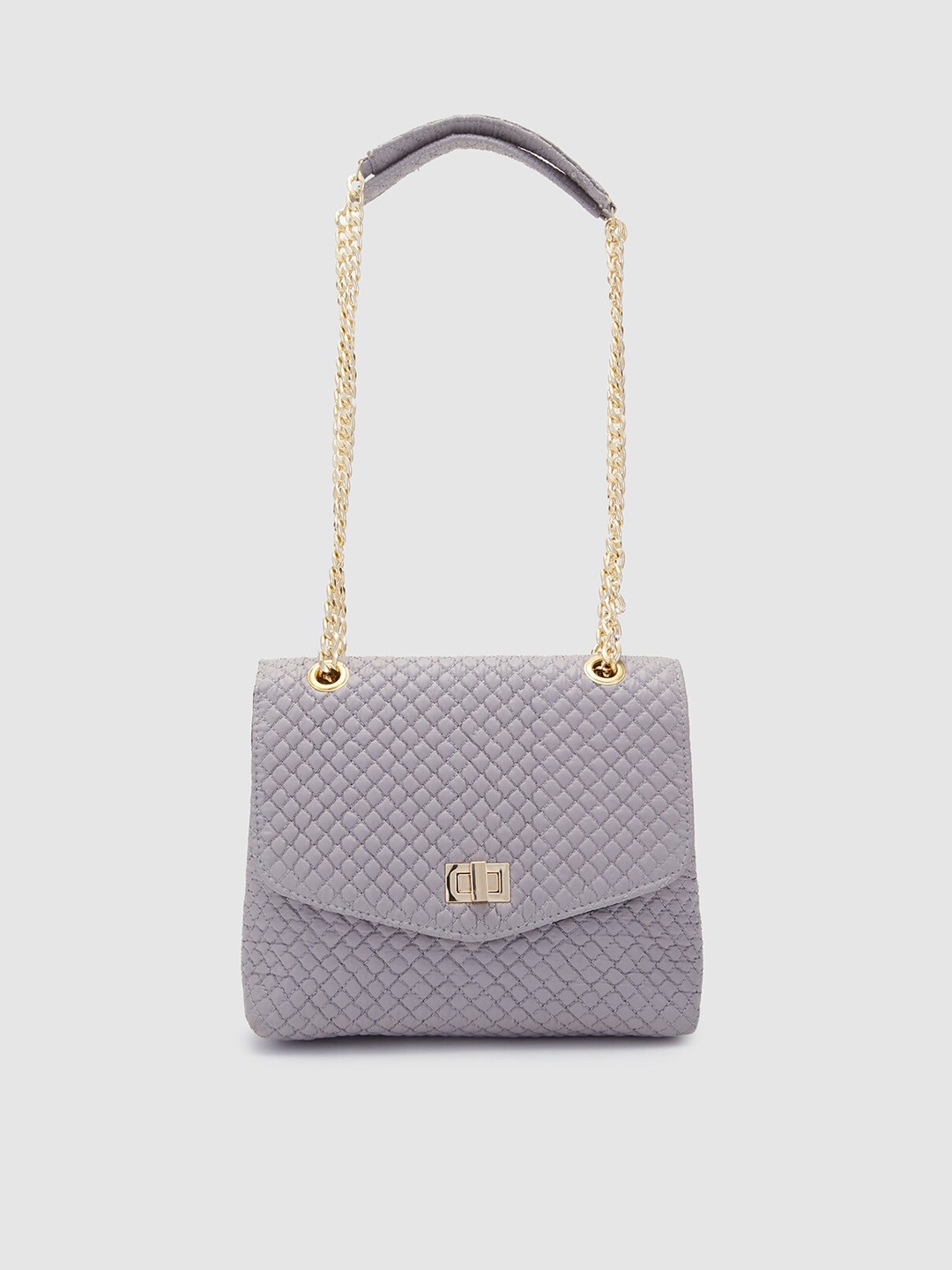 

Globus Taupe Textured Quilted Structured Shoulder Bag
