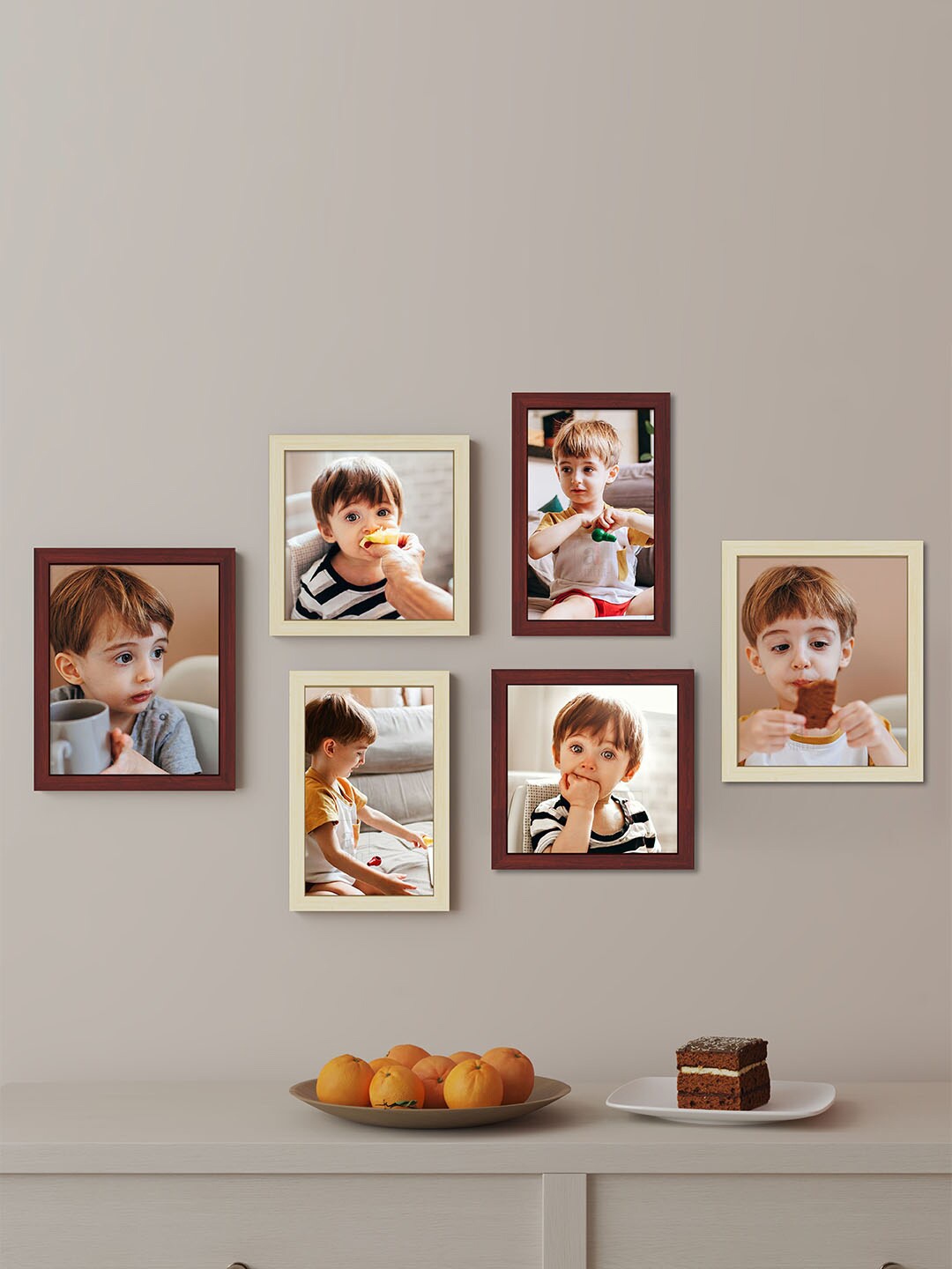 

Art Street Brown 6 Pieces Printed Wall Photo Frames