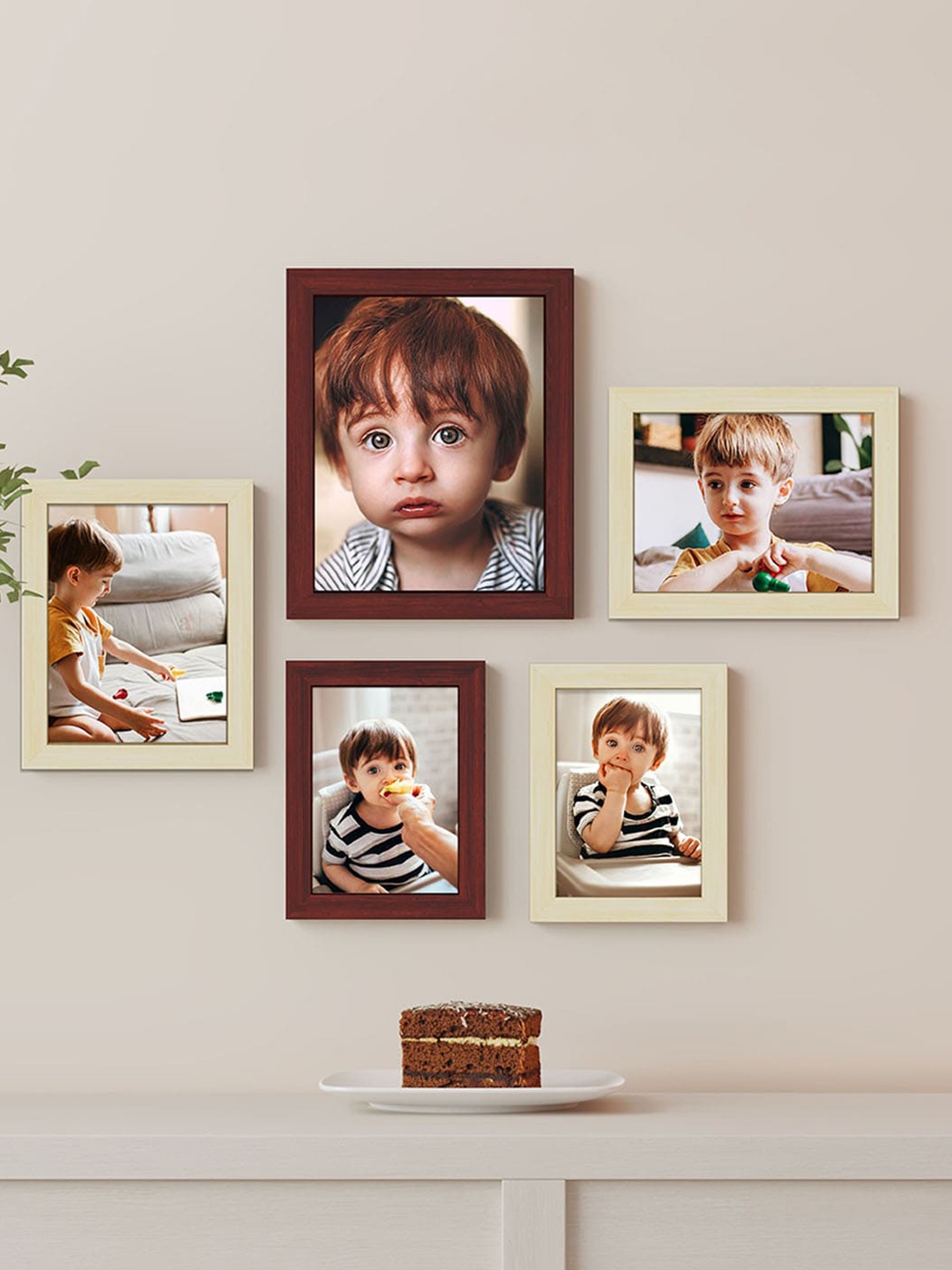 

Art Street Brown 5-Pieces Wooden Wall Photo Frames
