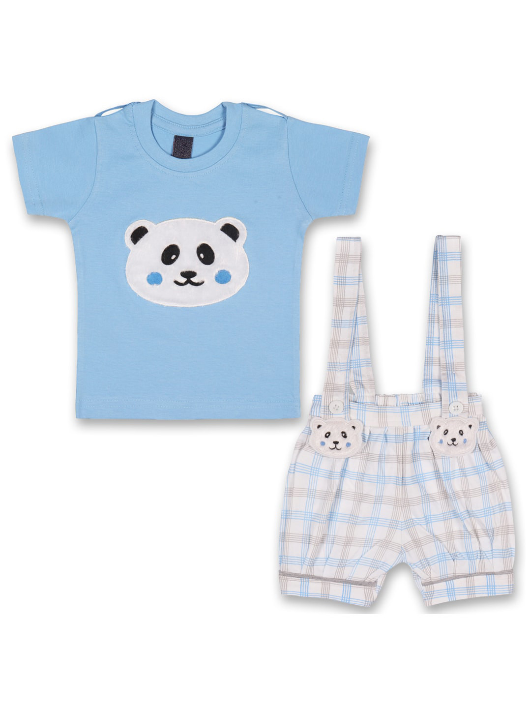 

Wish Karo Boys Printed T-shirt with Dungaree, Blue