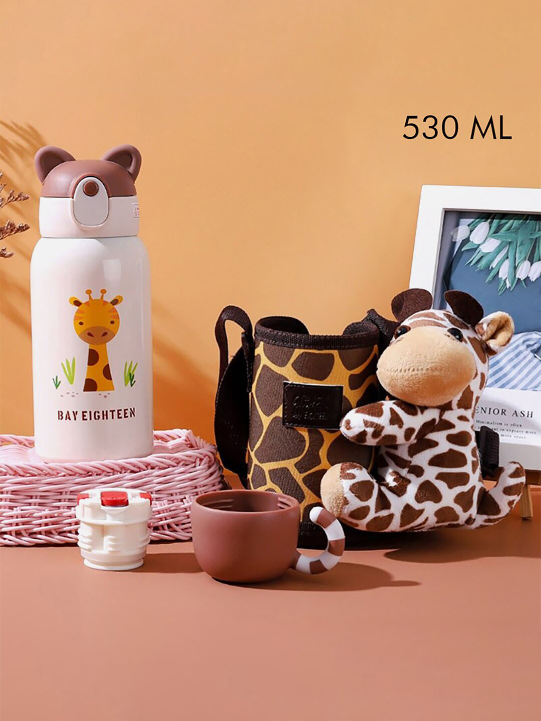 

Little Surprise Box LLP Kids White Printed Leak Proof Water Bottle 530ml