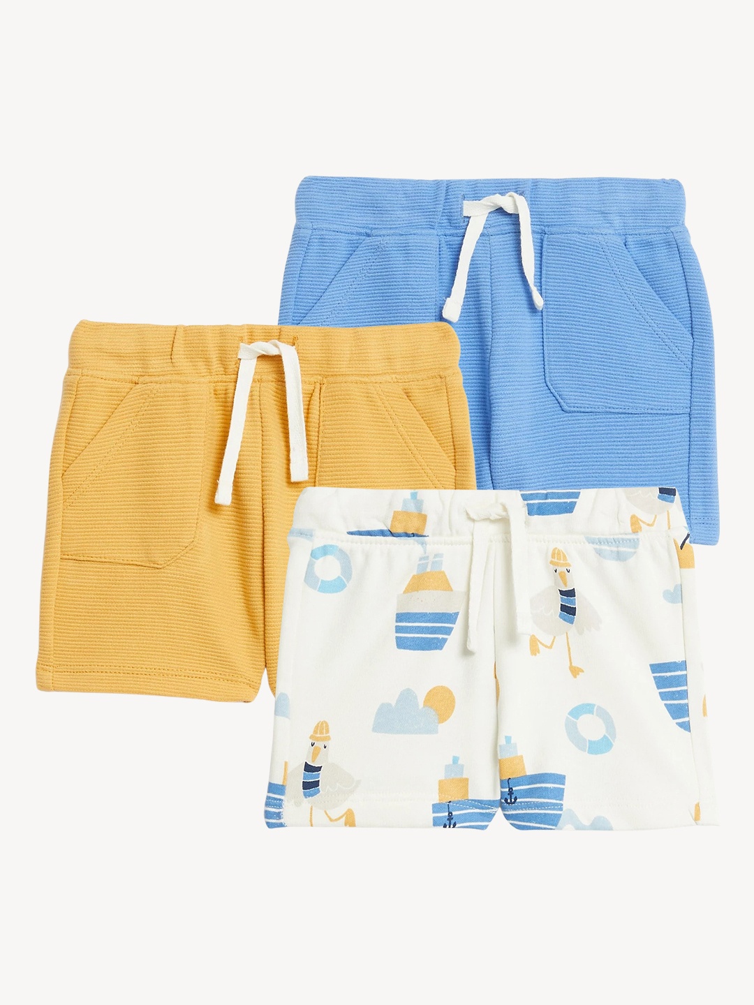 

Marks & Spencer Boys Pack Of 3 Conversational Printed Shorts, Yellow