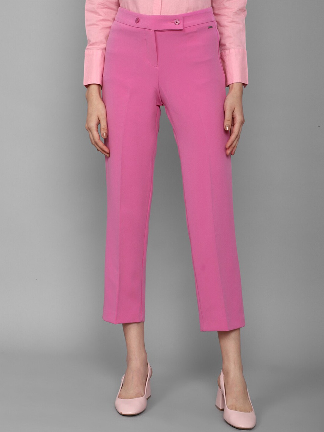 

Allen Solly Woman Mid-Rise Trousers, Pink
