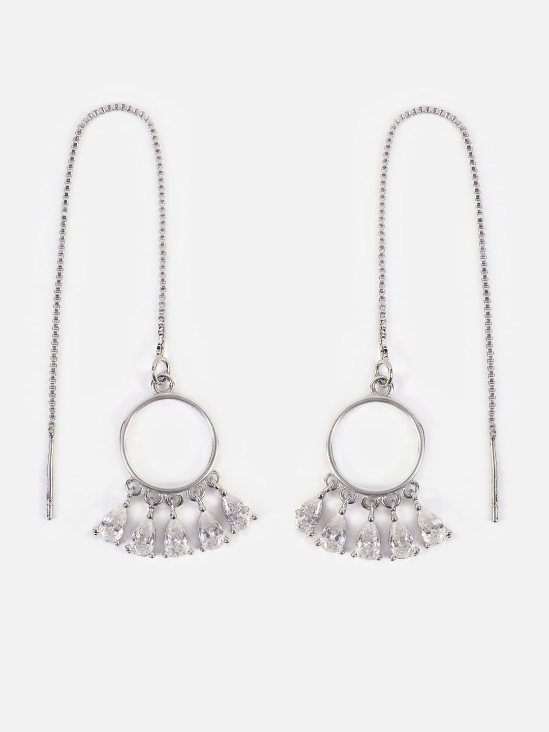 

EL REGALO Contemporary Drop Earrings, Silver