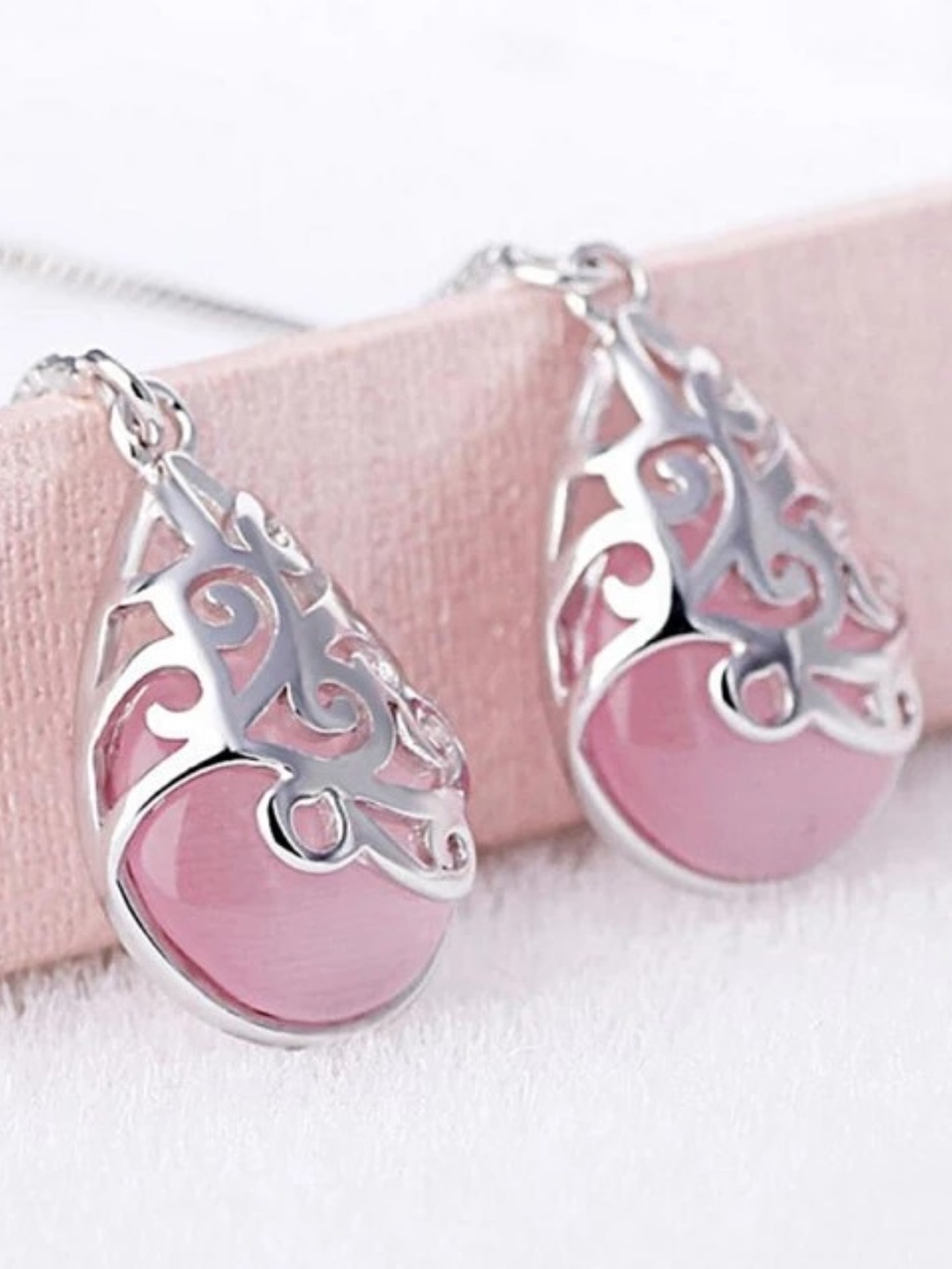

EL REGALO Teardrop Shaped Drop Earrings, Silver