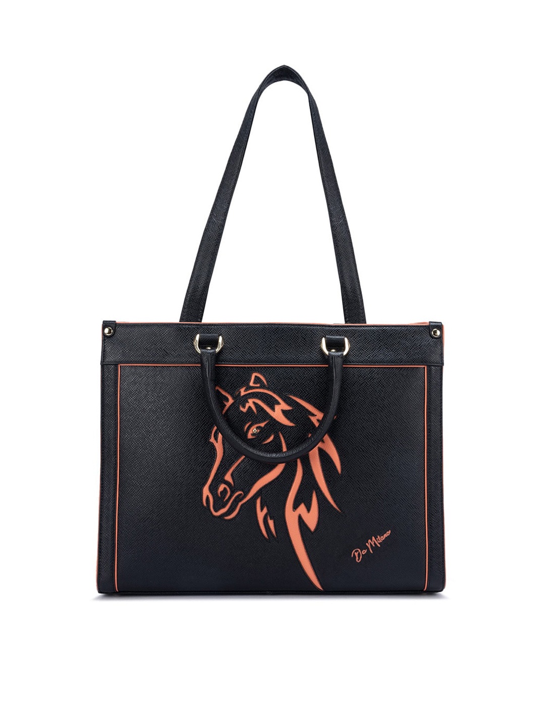 

Da Milano Textured Leather Shopper Shoulder Bag, Black
