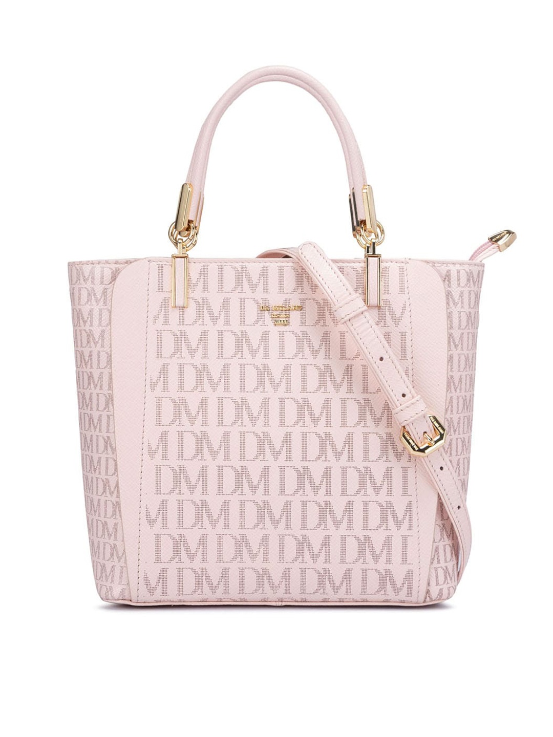 

Da Milano Typography Printed Leather Oversized Shopper Tote Bag, Pink