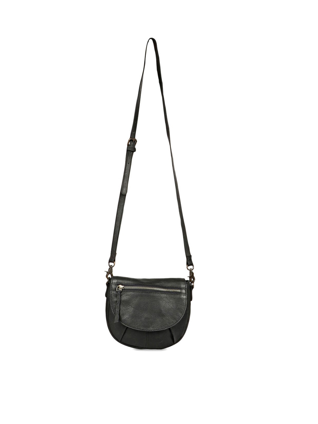 

Saint G Leather Half Moon Sling Bag, Black