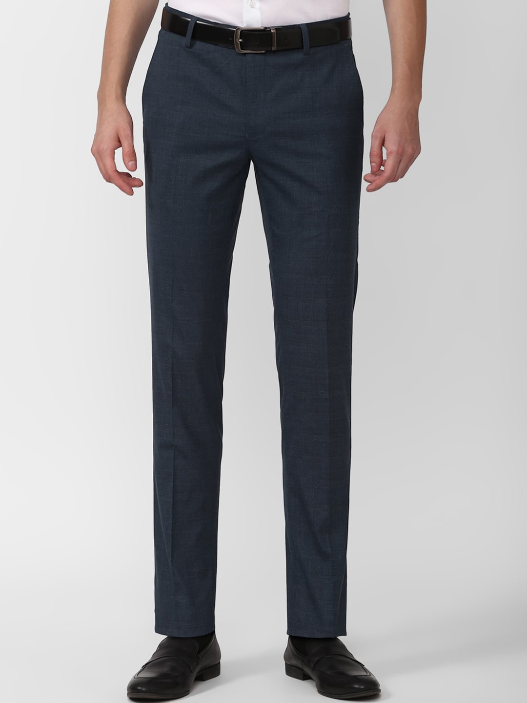 

Peter England Men Slim Fit Formal Trousers, Navy blue