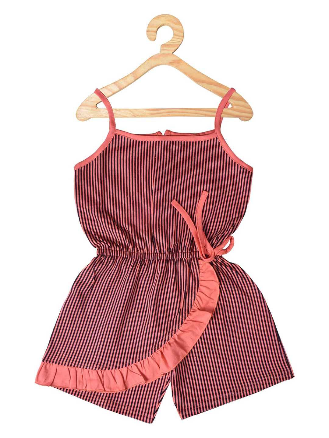 

POMY & JINNY Girls Orange & Black Printed Playsuit