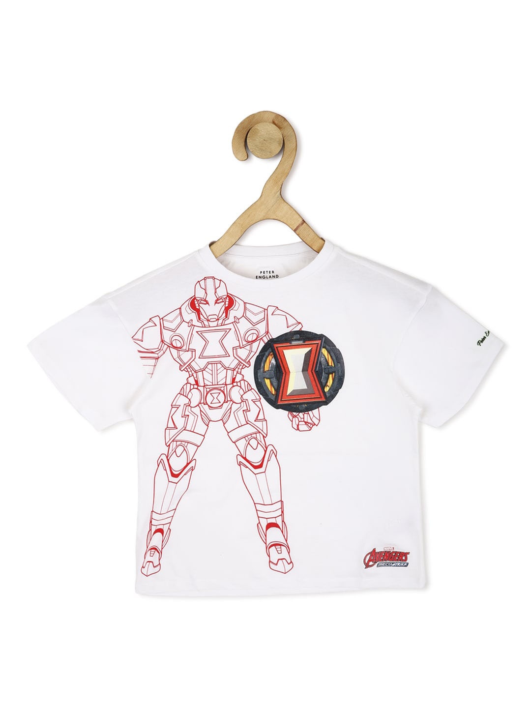 

Peter England Girls Graphic Avengers Printed Cotton T-Shirt, White