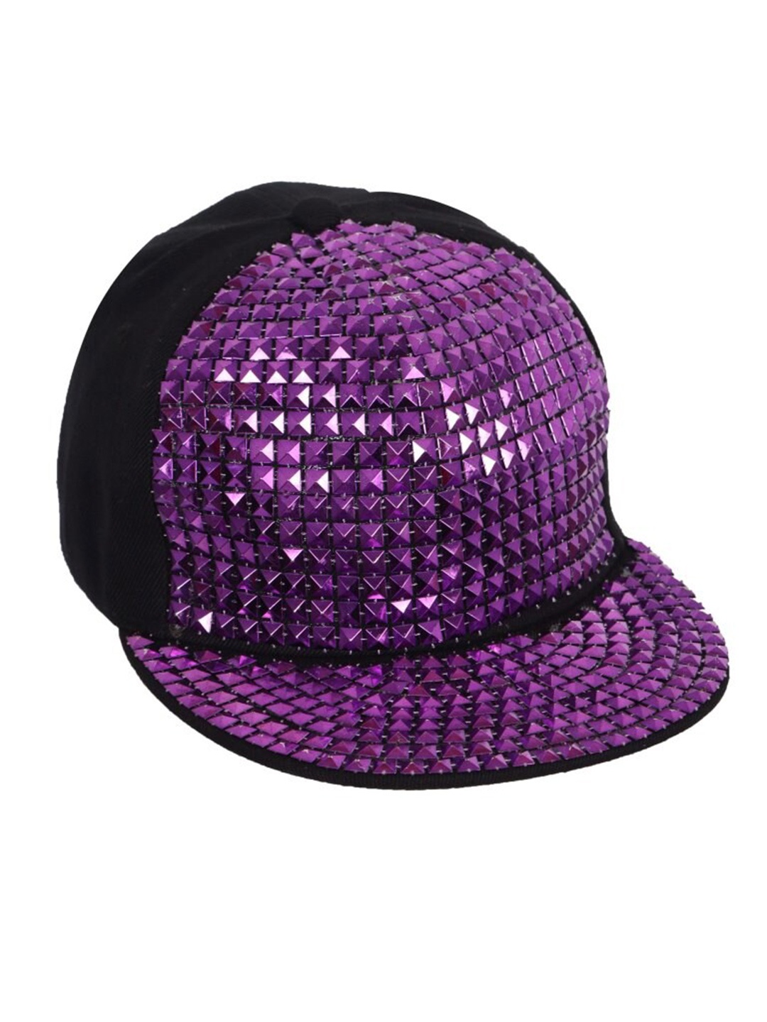 

FabSeasons Embellished Cotton Snapback Cap, Black
