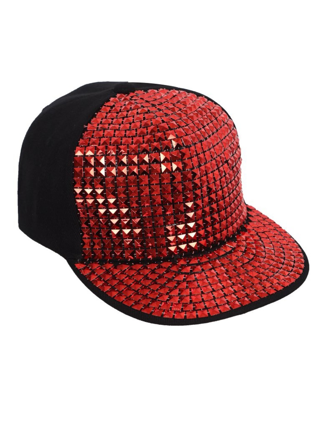 

FabSeasons Embellished Cotton Snapback Cap, Black