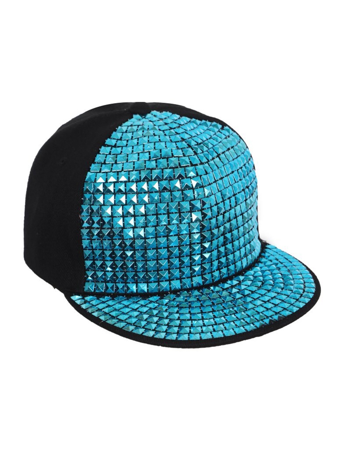 

FabSeasons Embellished Cotton Snapback Cap, Black