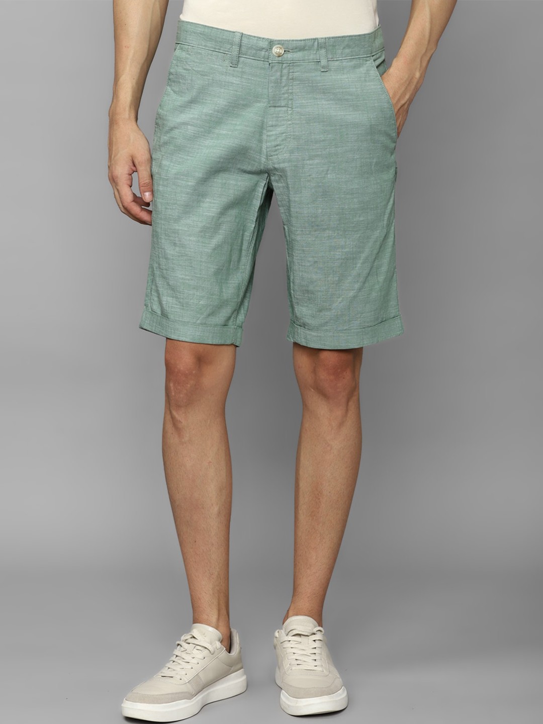 

Allen Solly Men Slim Fit Mid-Rise Shorts, Green
