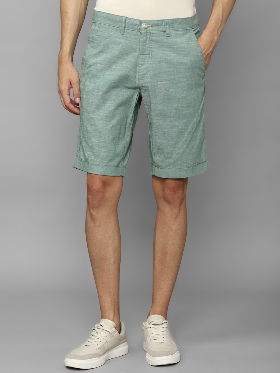 

Allen Solly Men Slim Fit Mid-Rise Shorts, Green