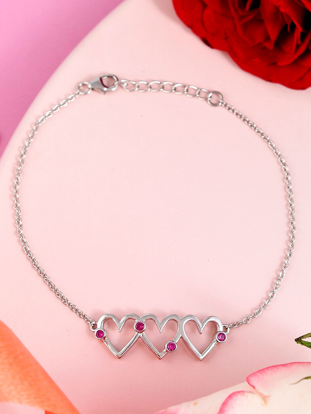 

Voylla Women Sterling Silver Rhodium-Plated Charm Bracelet