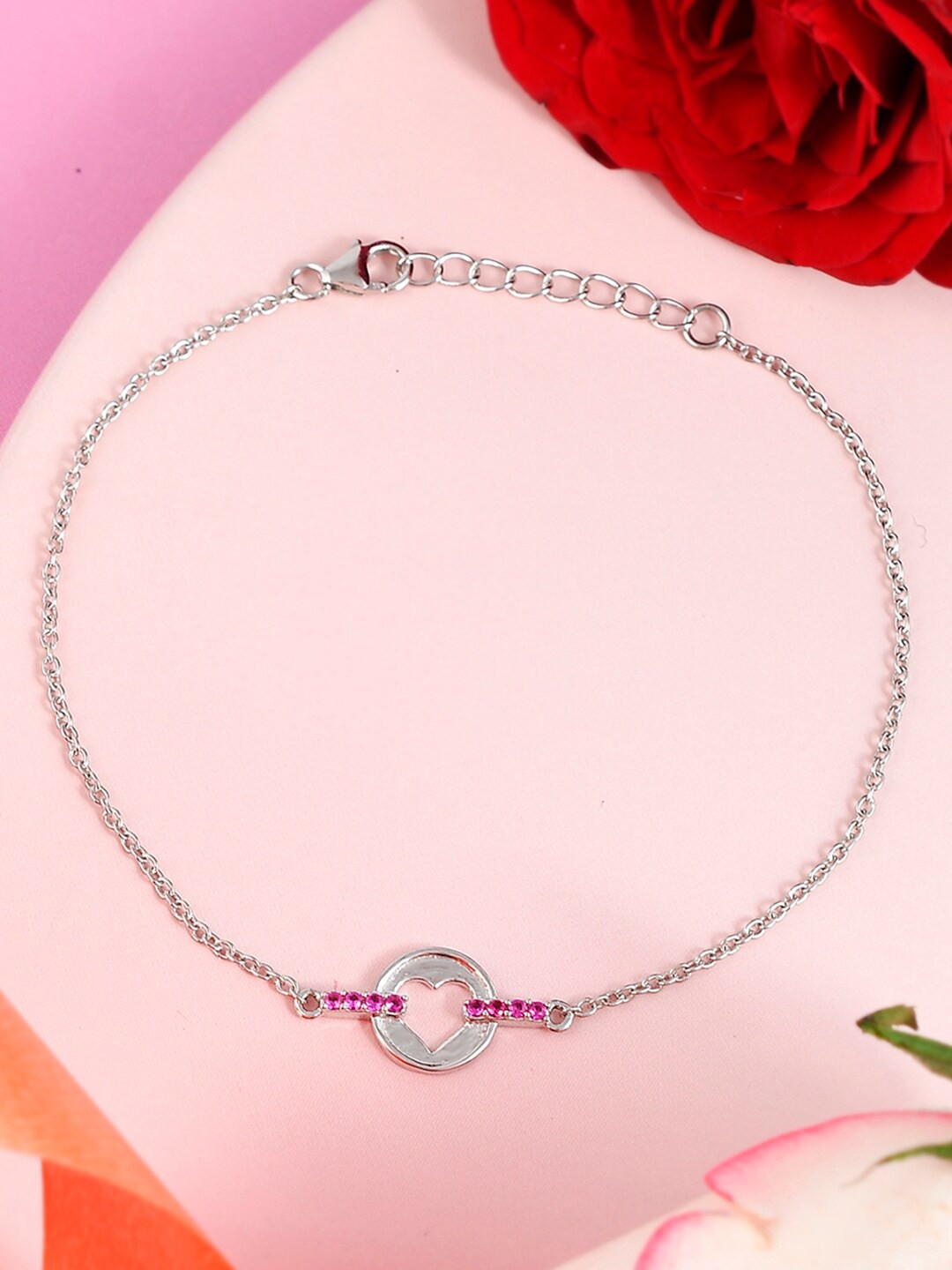 

Voylla Women Sterling Silver Rhodium-Plated Charm Bracelet