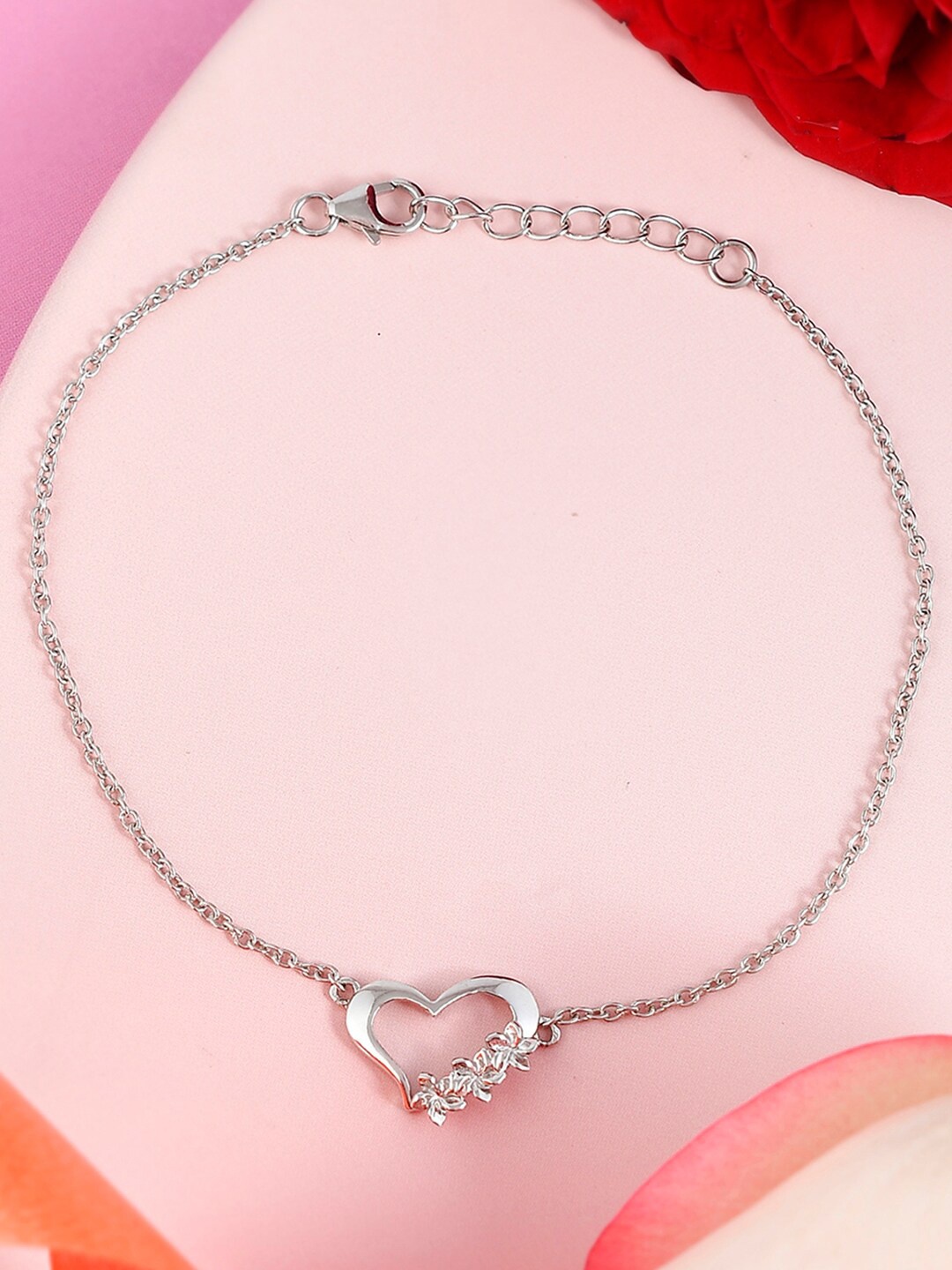 

Voylla Women Sterling Silver Rhodium-Plated Charm Bracelet