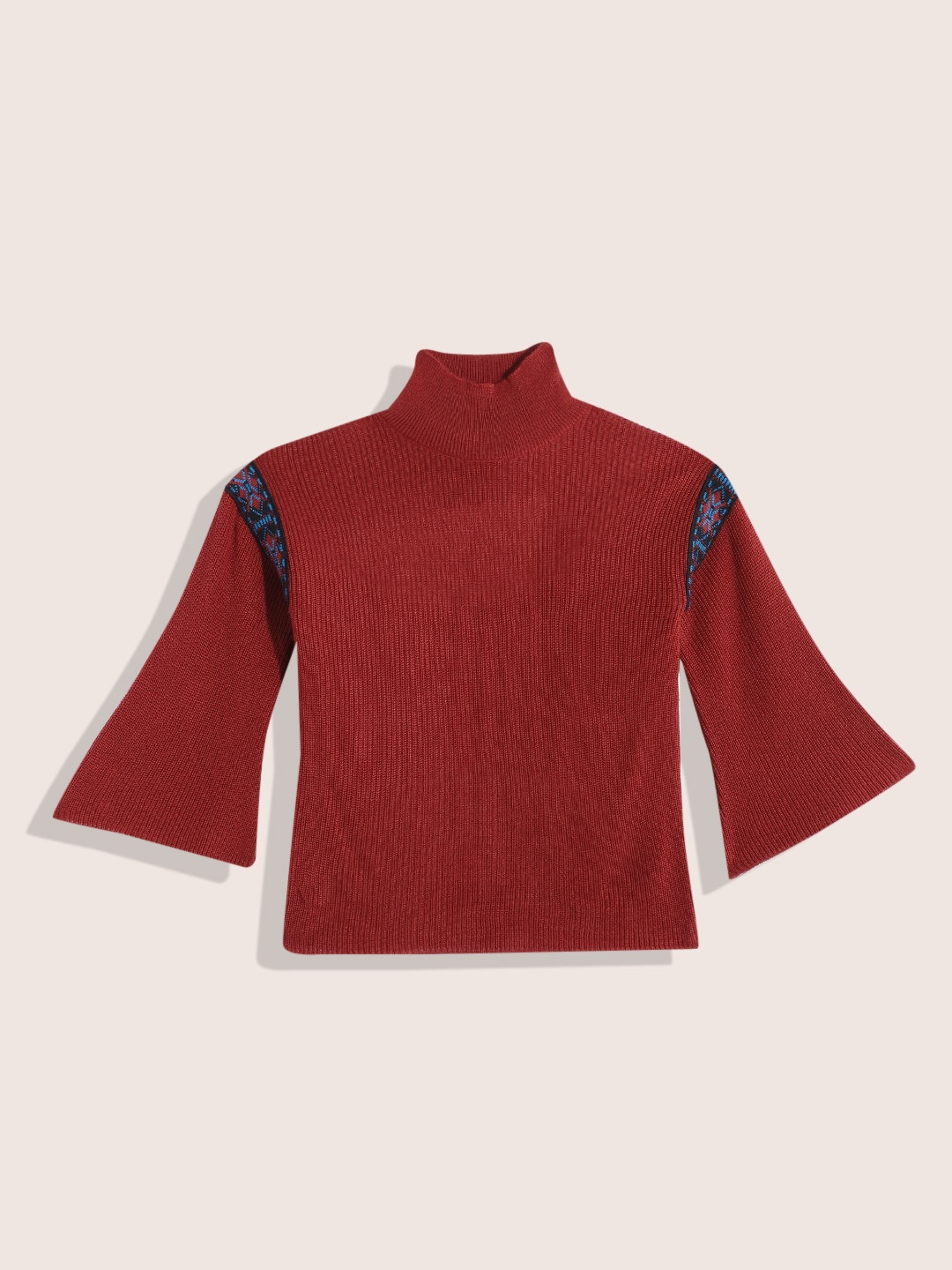 

Sangria Girls Acrylic Cable Knit Pullover, Red