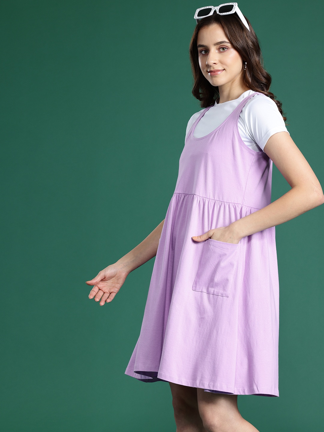 

DressBerry Pure Cotton Pinafore Dress, Lavender