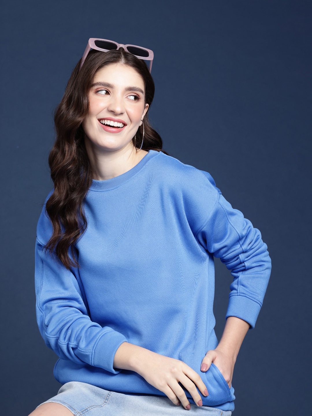 

Mast & Harbour Round Neck Sweatshirt, Blue