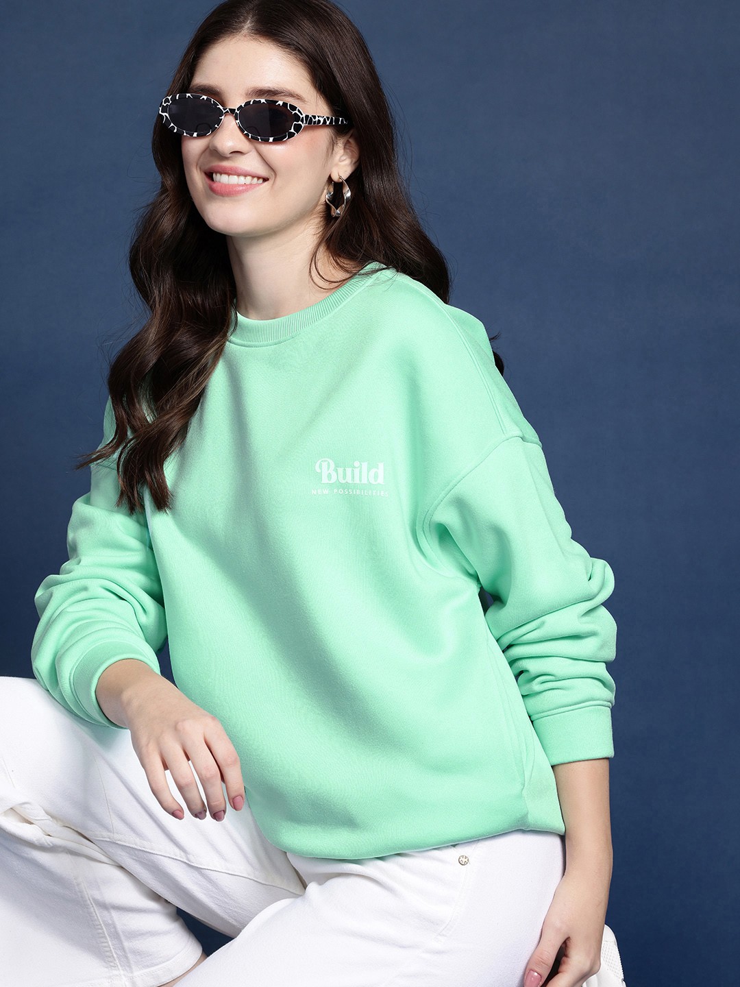 

Mast & Harbour Typography Printed Pullover Sweatshirt, Green