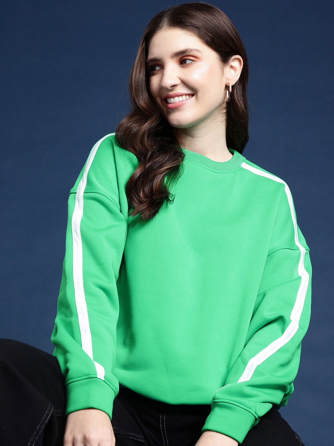

Mast & Harbour Solid Pullover Casual Sweatshirt, Green