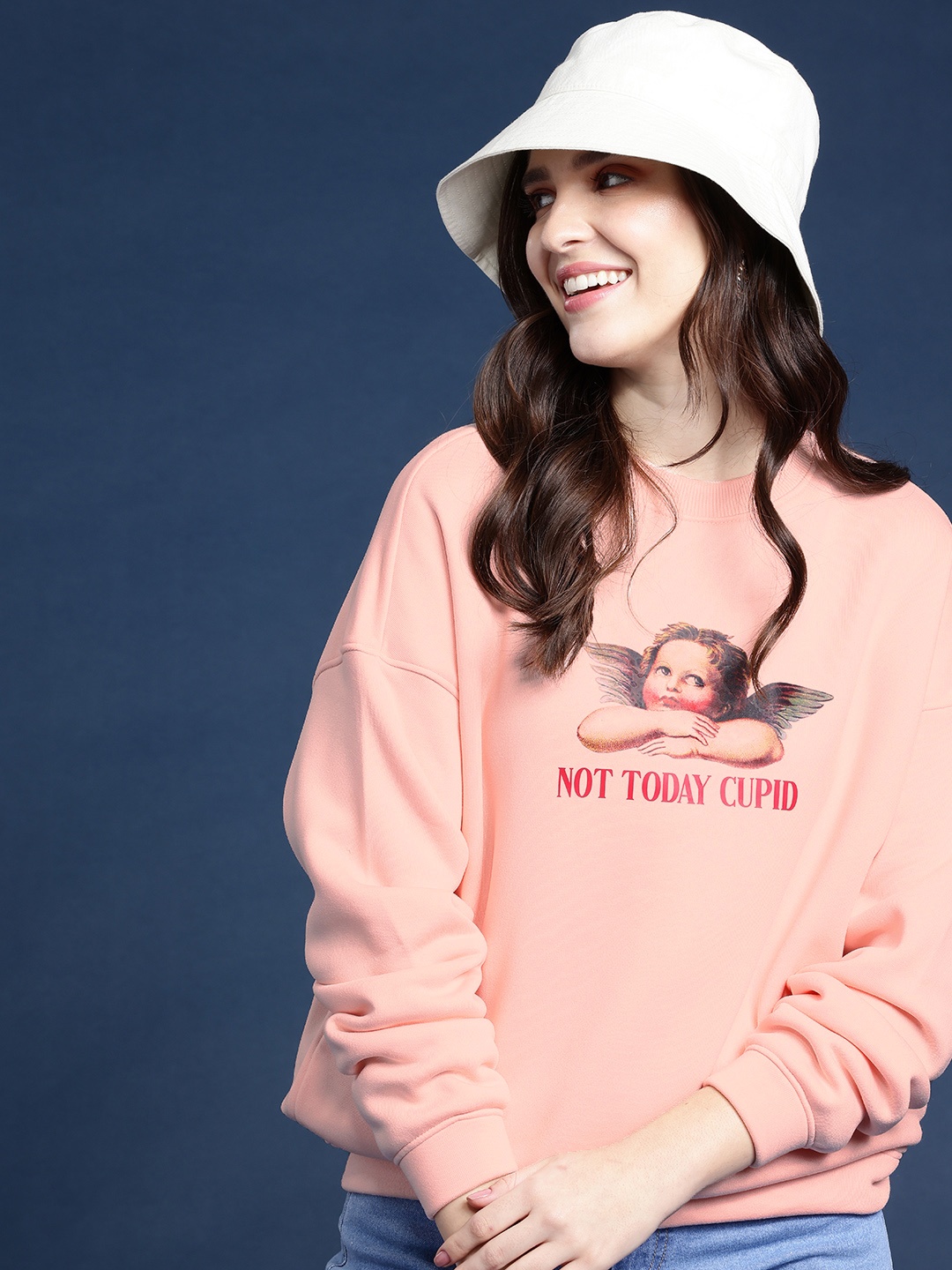 

Mast & Harbour Graphic Printed Pullover Sweatshirt, Peach