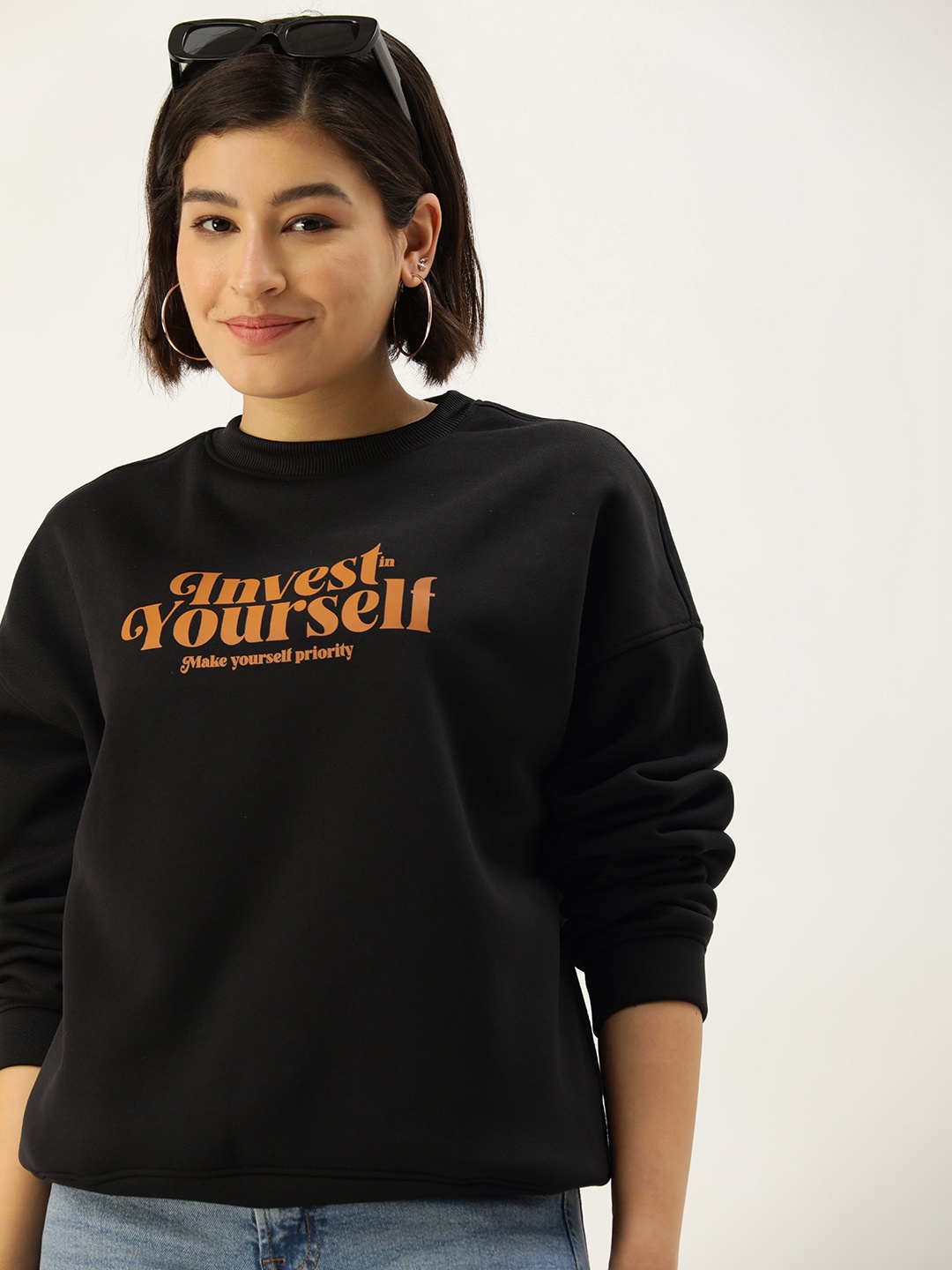 

Mast & Harbour Typography Printed Sweatshirt, Black
