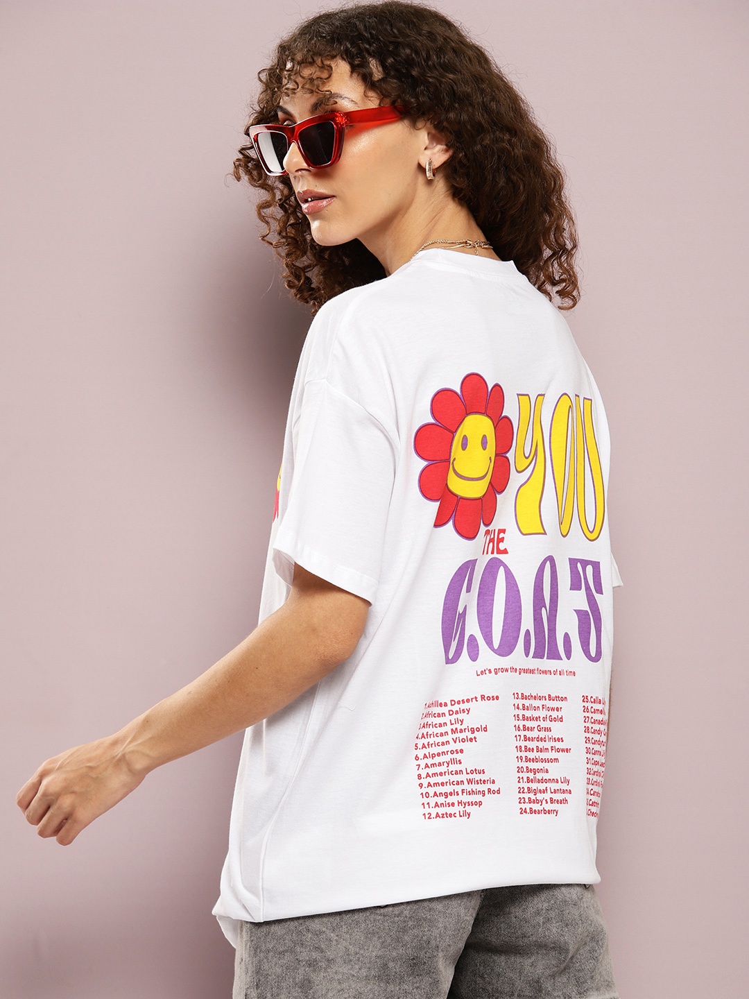 

Kook N Keech Printed Drop-Shoulder Sleeves Pure Cotton Oversized T-shirt, White