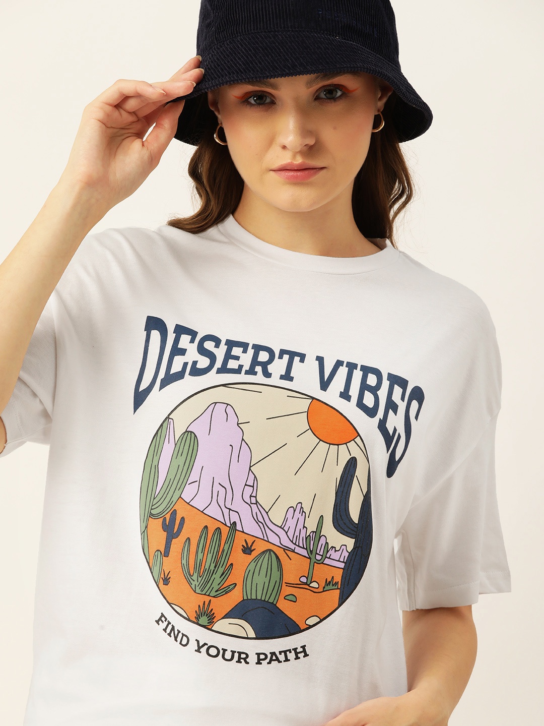 

Kook N Keech Printed Drop-Shoulder Pure Cotton T-shirt, White