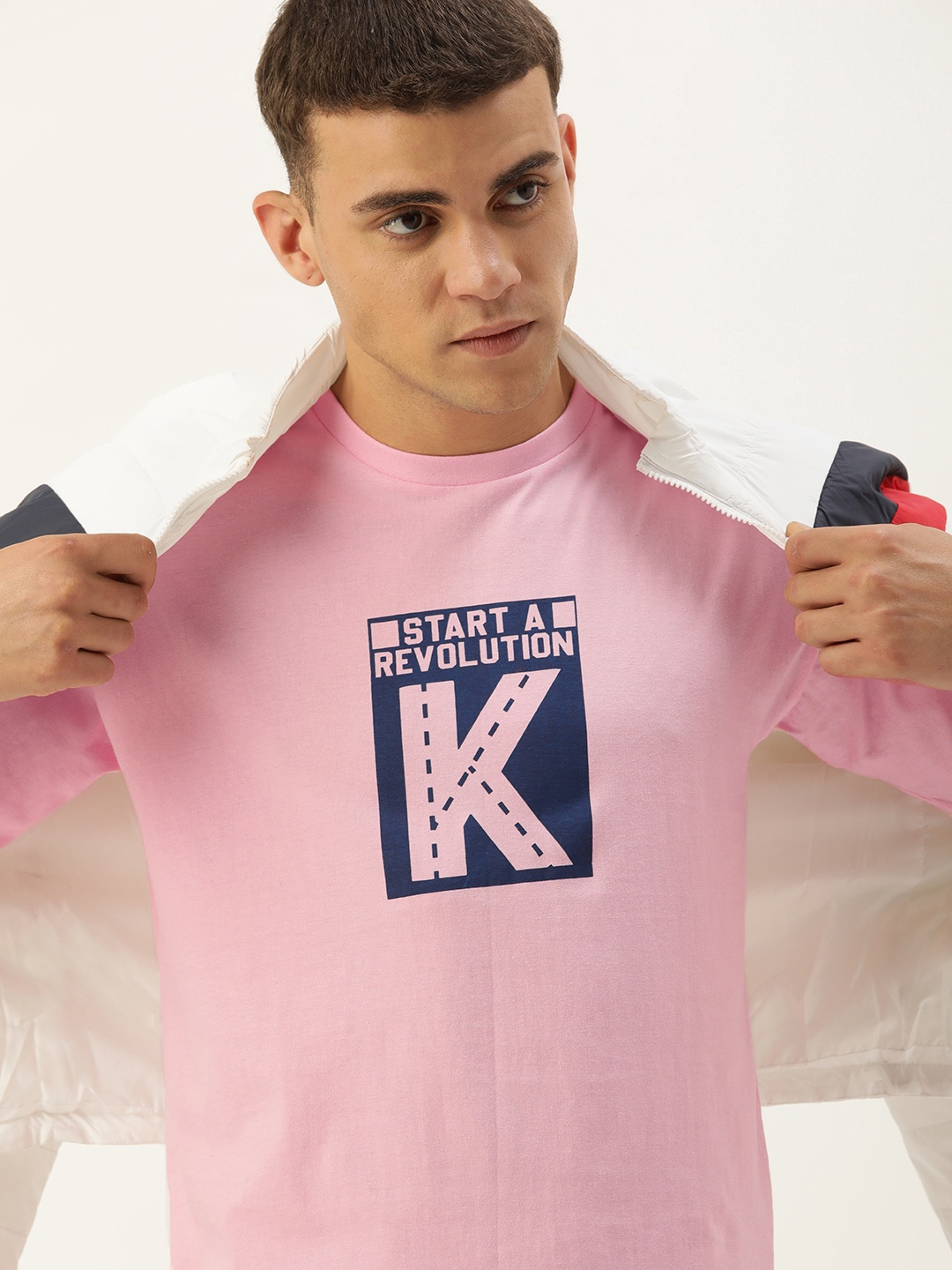 

Kook N Keech Typography Printed Pure Cotton Oversize T-shirt, Pink