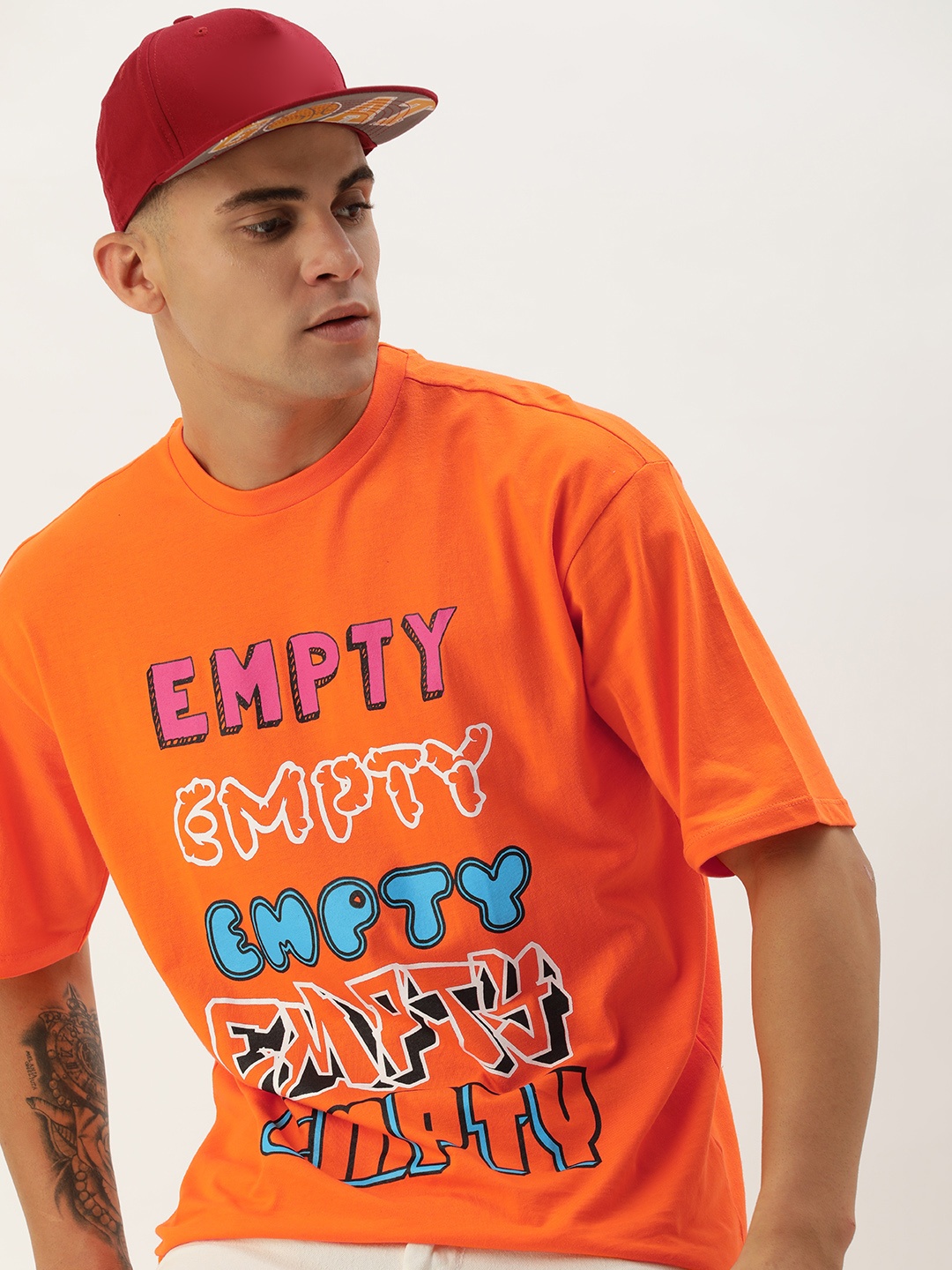 

Kook N Keech Typography Printed Pure Cotton d Oversize T-shirt, Orange
