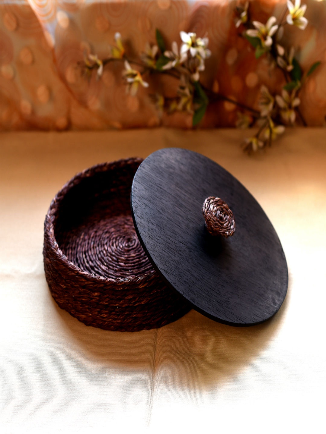 

Unravel India Black Textured Roti Box