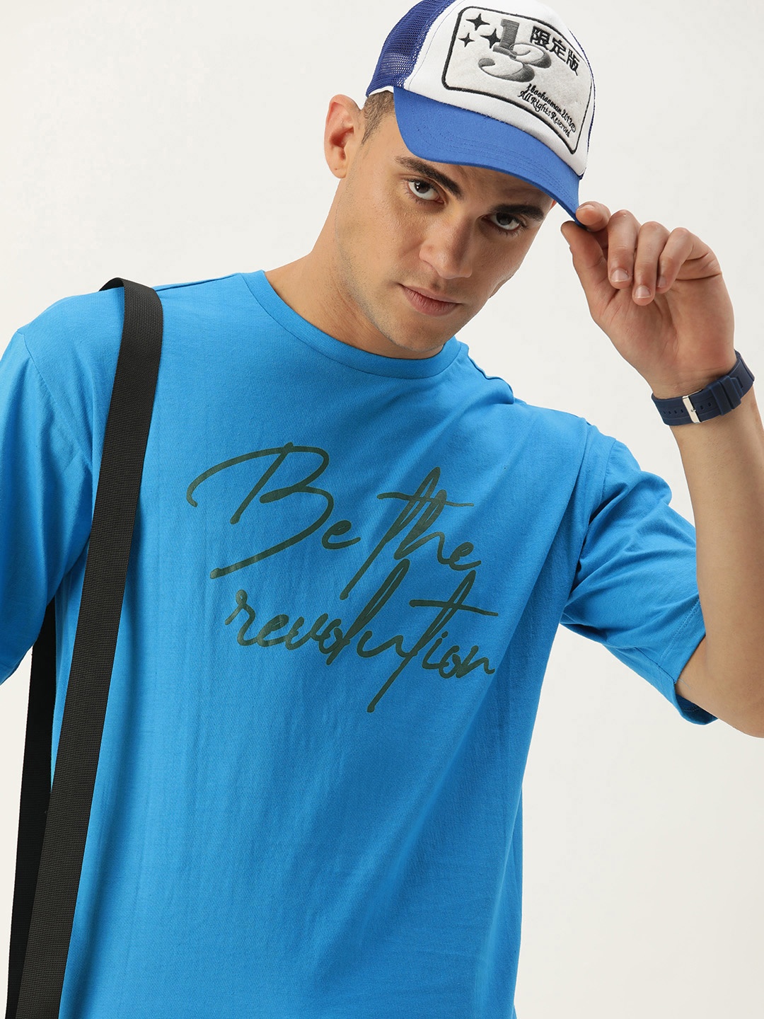 

Kook N Keech Typography Printed Pure Cotton Oversize T-shirt, Blue