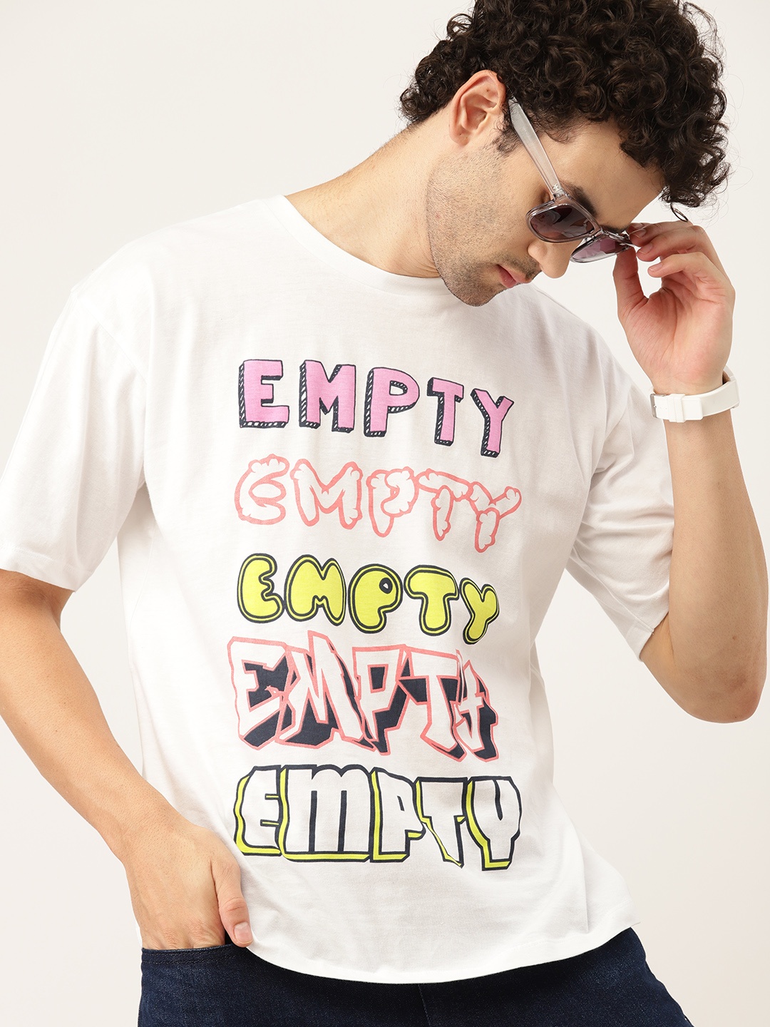 

Kook N Keech Typography Printed Pure Cotton Oversized T-shirt, White