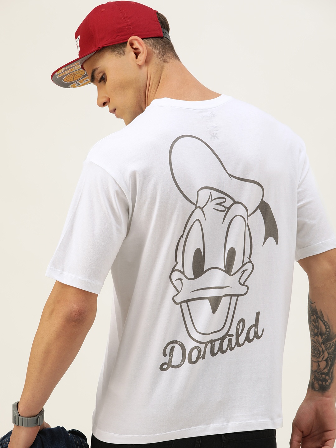 

Kook N Keech Donald Duck Printed Oversized Pure Cotton T-shirt, White