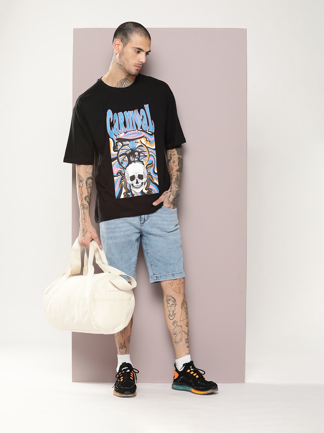 

Kook N Keech Men Printed Drop-Shoulder Sleeves Pure Cotton T-shirt, Black