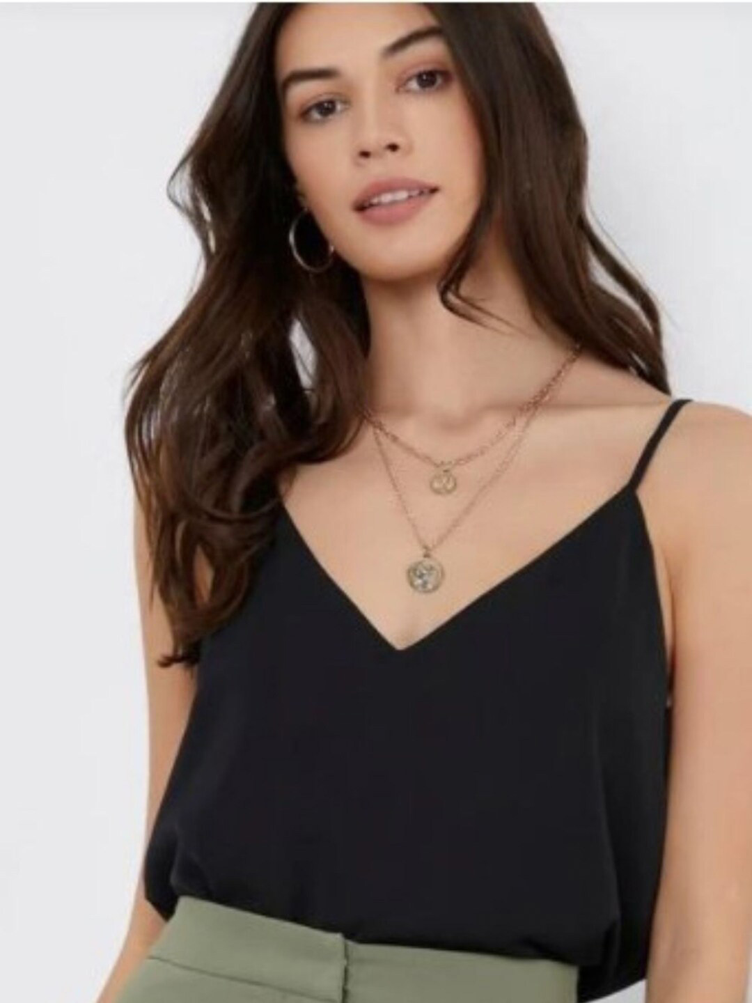 

Styched Shoulder Straps Regular Top, Black