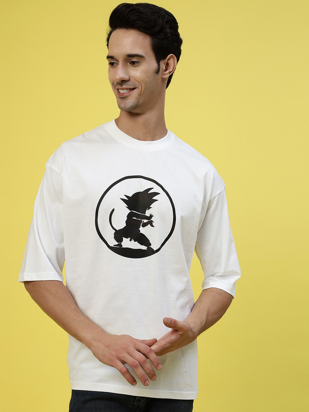 

Gavin Paris Graphic Printed Pure Cotton Oversized T-shirt, White
