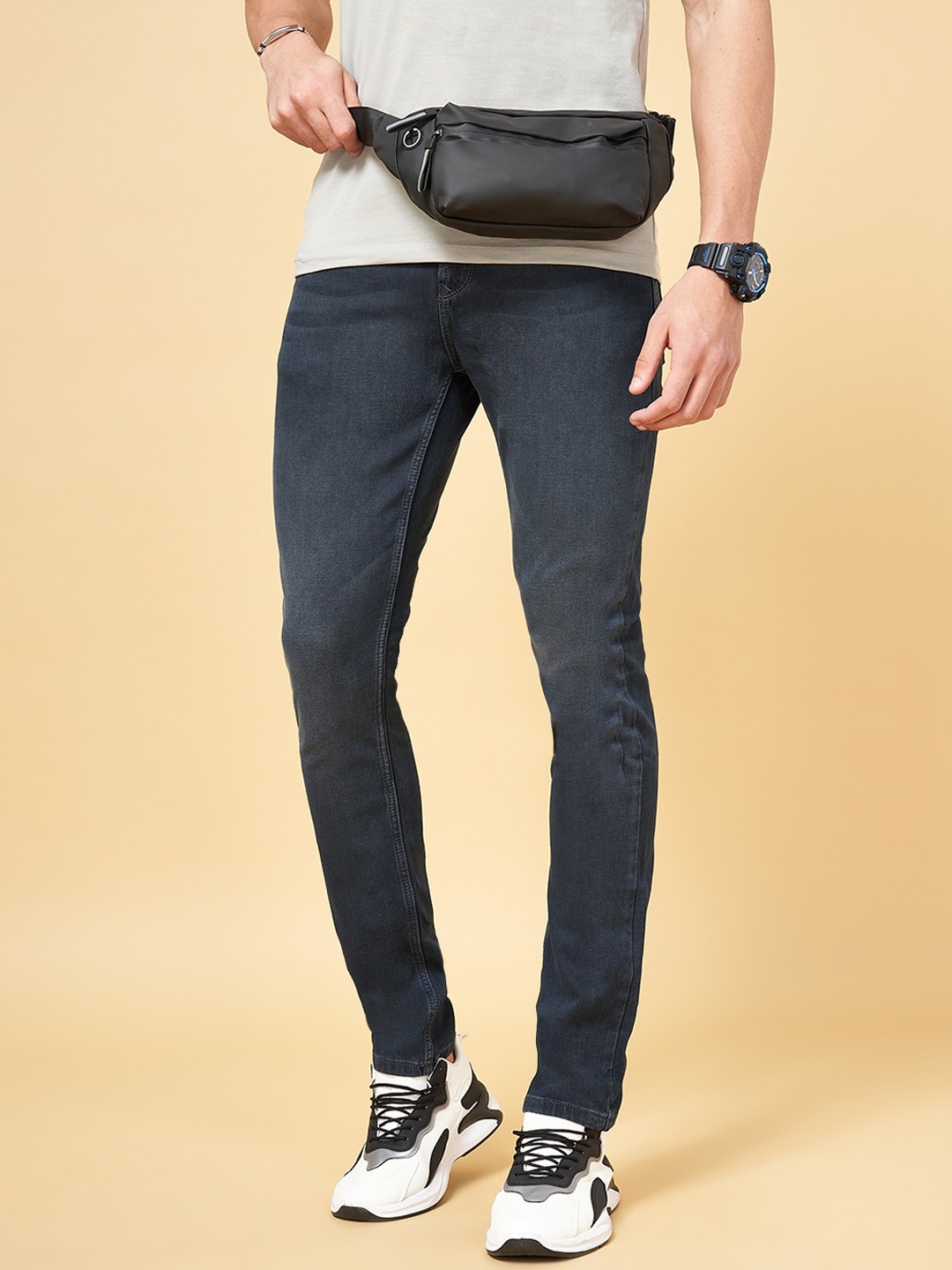 

SF JEANS by Pantaloons Men Mid-Rise Skinny Fit Light Fade Jeans, Grey