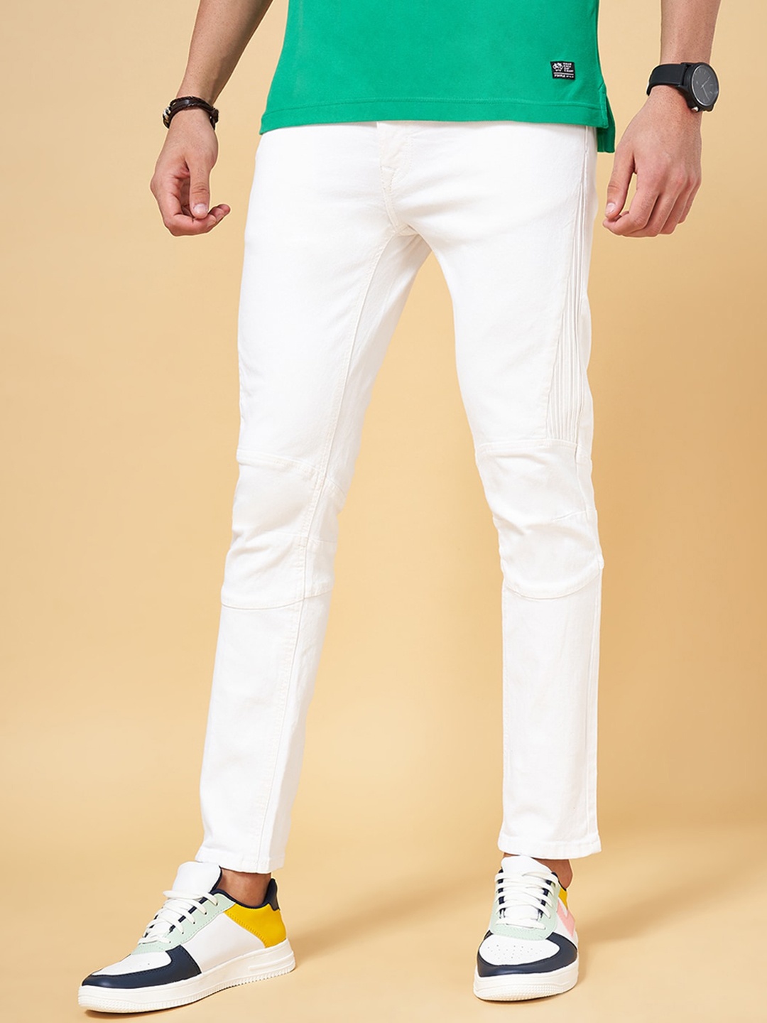

People Off White Men Mid-Rise Slim Fit Jeans