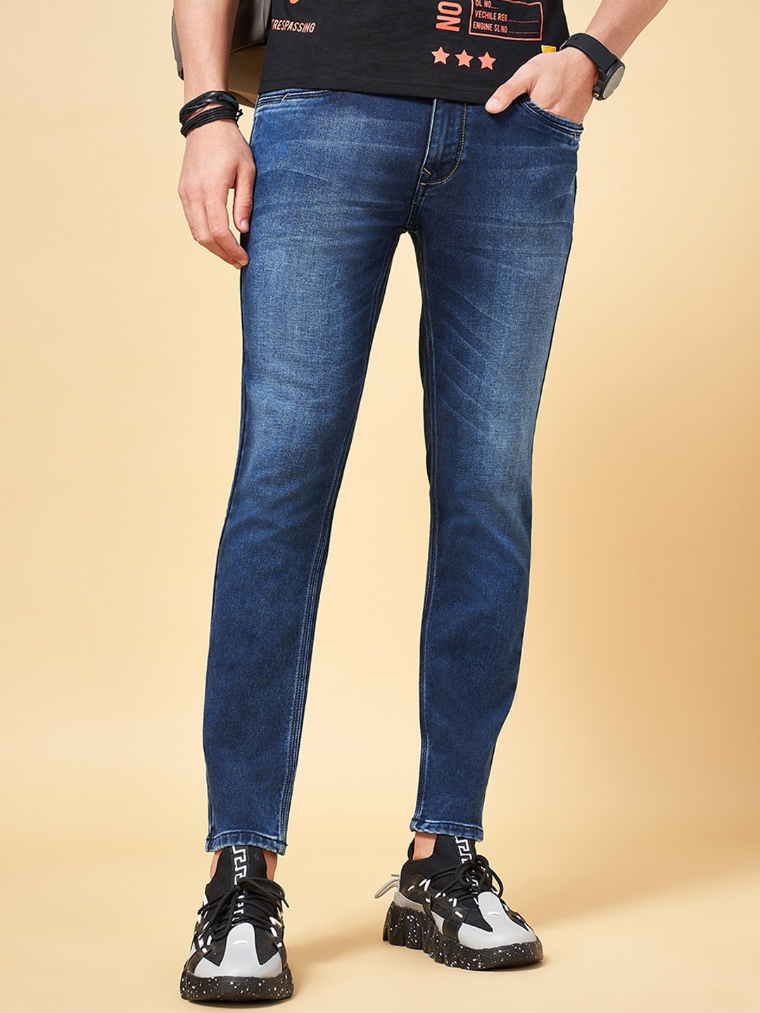 

People Blue Men Skinny Fit Light Fade Jeans